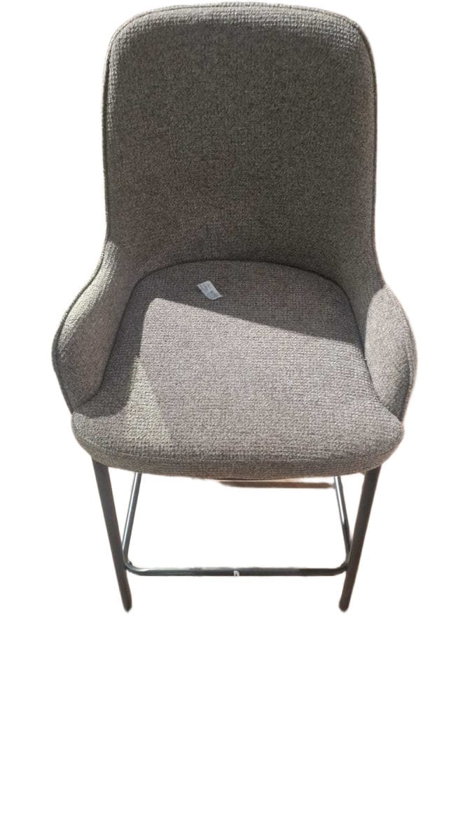 Bar Stool Fabric H75 510x560x1080 Q52-7 Brown + Grey Powder Coat