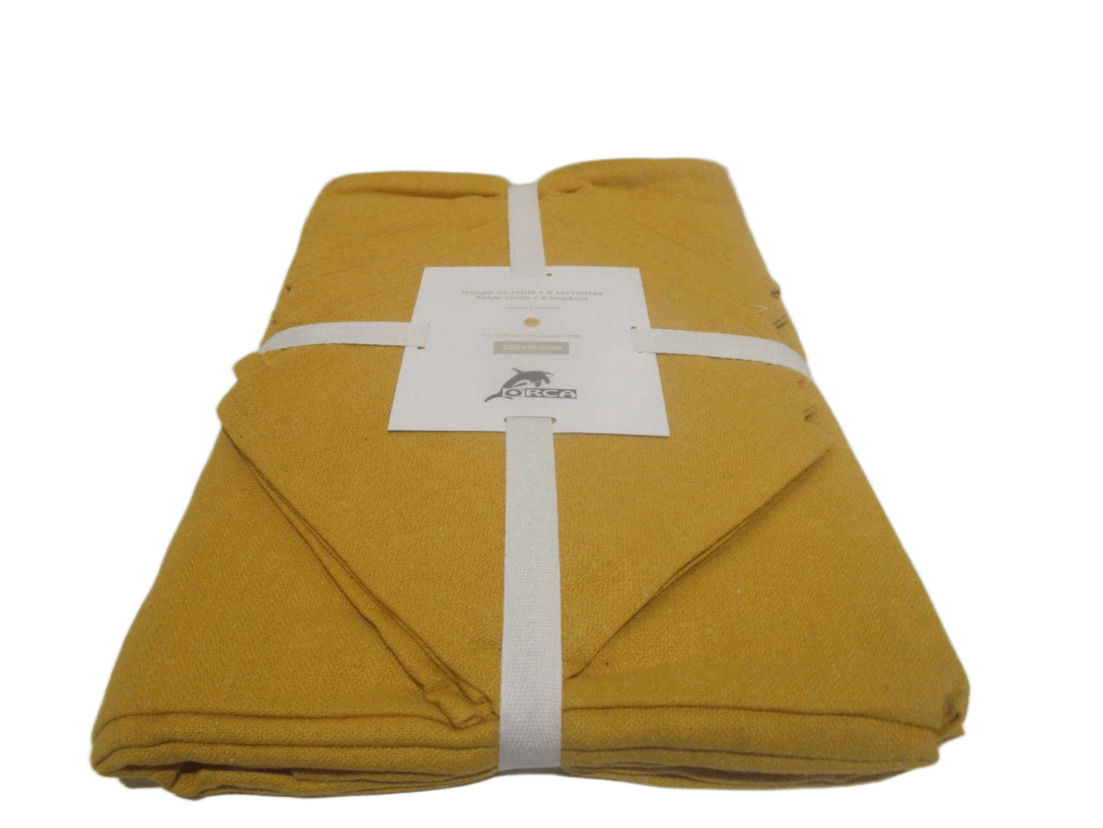Table Cloth 250x150 + 6 Napkins 185 Gsm 90% Cotton 10% Polymix Herringbone Weave - Packing Ribbon Insert Card + Polibag 1cl=