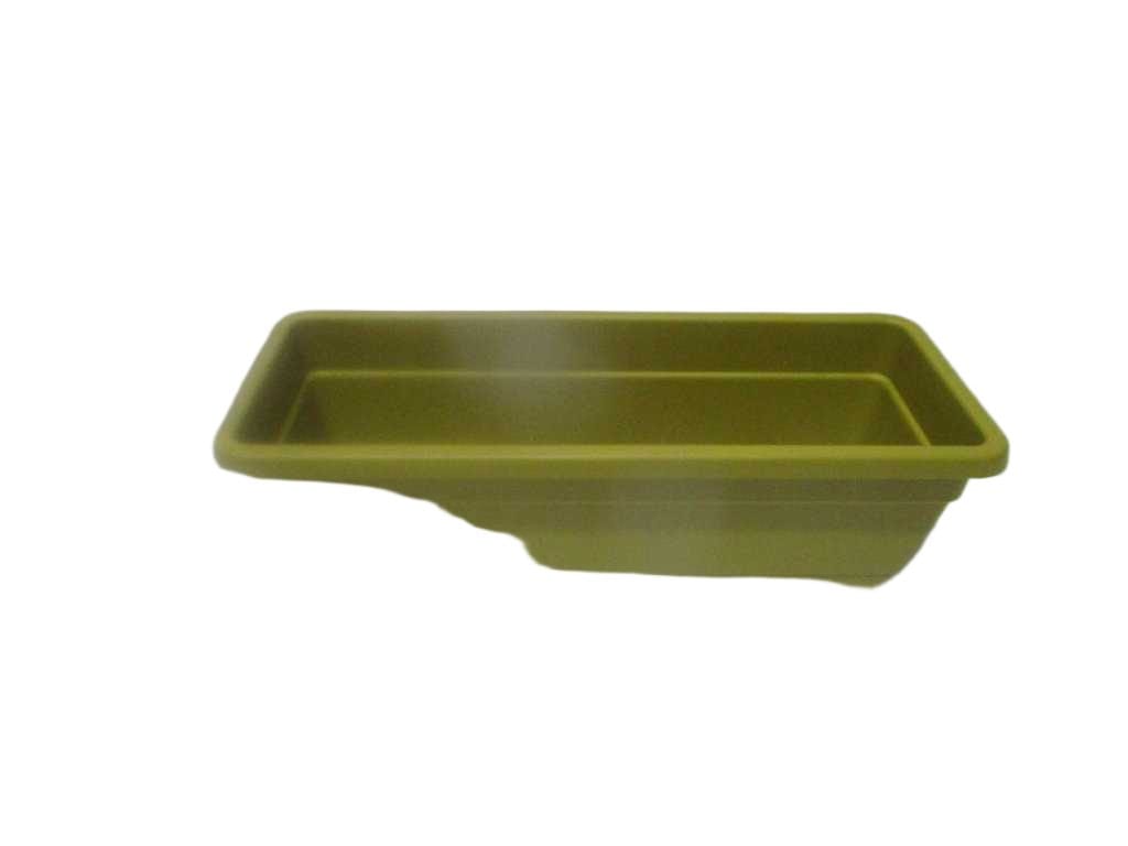 Flower Pot Iris Pp With Plate 507g 100% Recyclable Olive Yellow 50.7x19.6x15.9