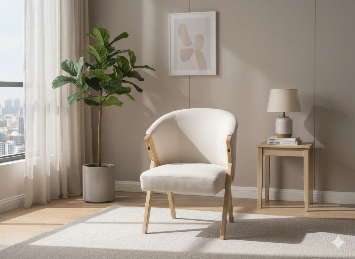 Chair Wood Frame Velvetcl21017-4 Beige57*54*75