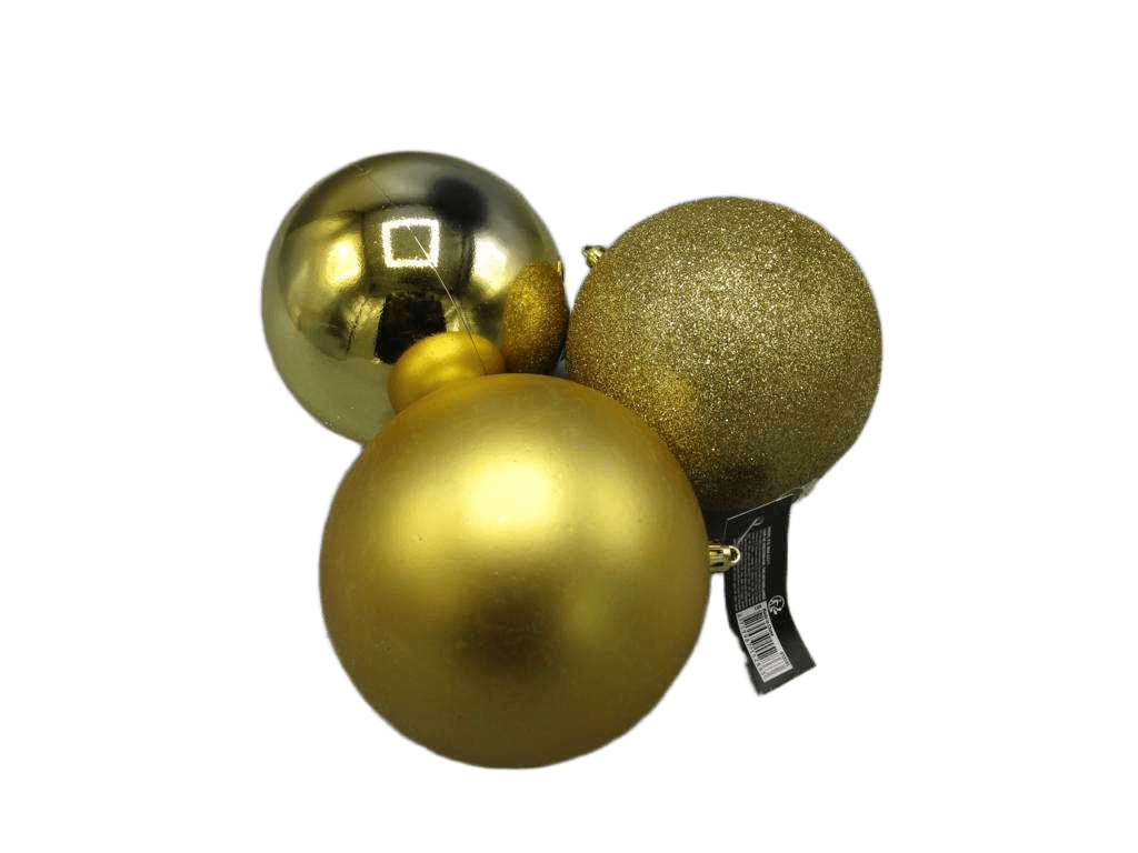 Christmas Ball 120mm Gold 3 Ass 1cl=