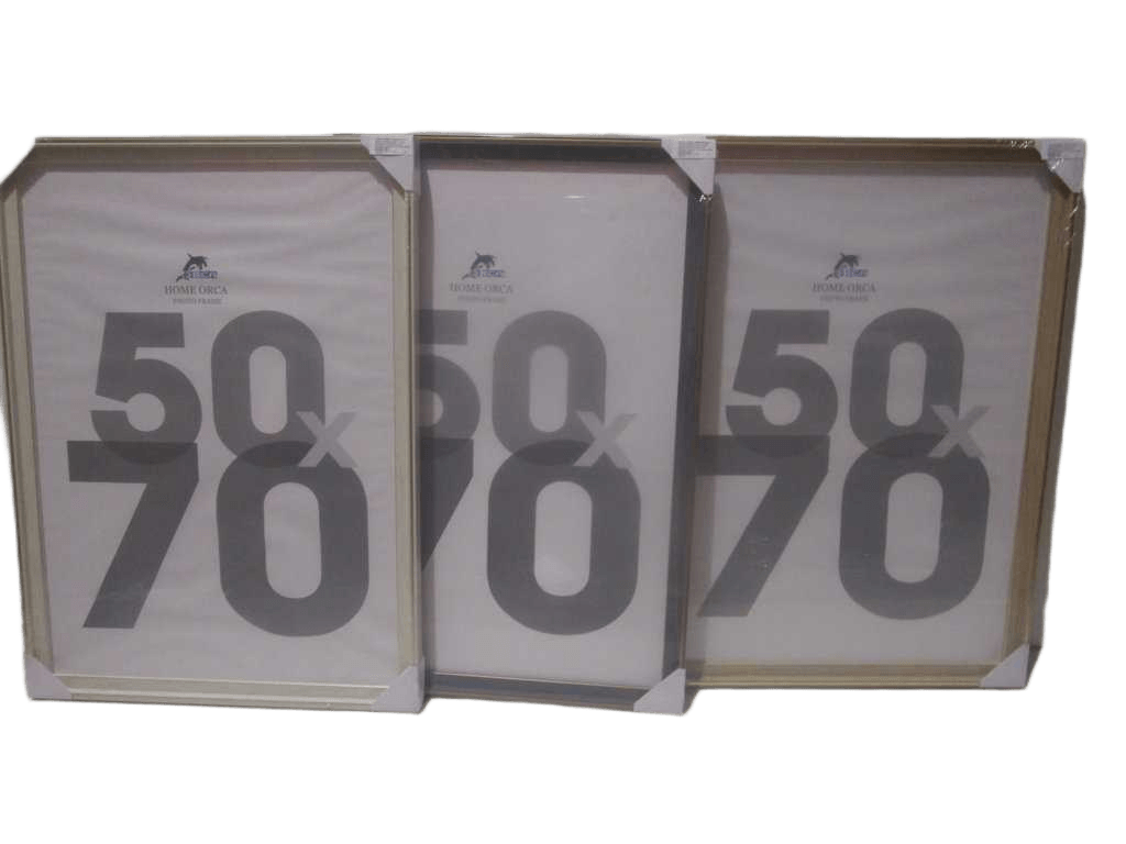 Photo Frame , Border Width 2.8cm, Border Hight 2.8cm Shrinking Packing 50x70 Without Stand 3 Col Ass /Dark Gray With Gold Line/White With Silver Line/Beige With Gold Line 50x70, 2.8cm, 2.8cm
