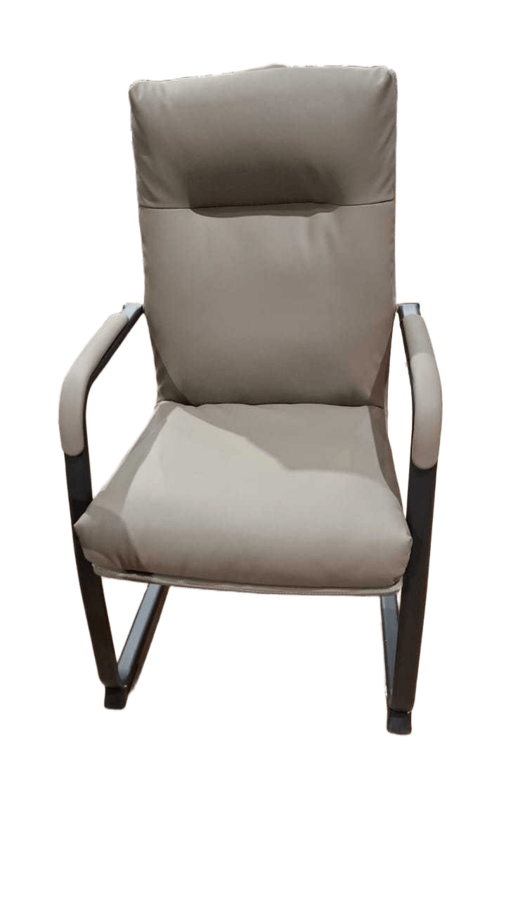 Visitor Chair Taupe Pu + Black Chrome Frame 260-08 58x105x68
