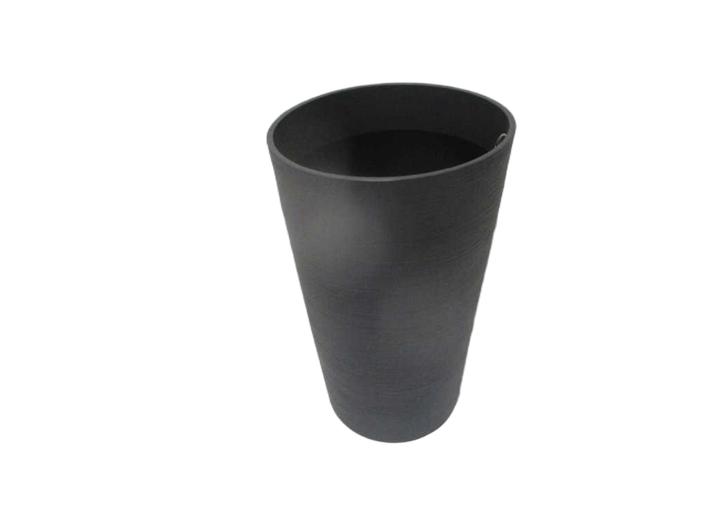 Flower Pot Balata Pp With Hole+plug 1808g 100% Recyclable Grey Dia34xh55