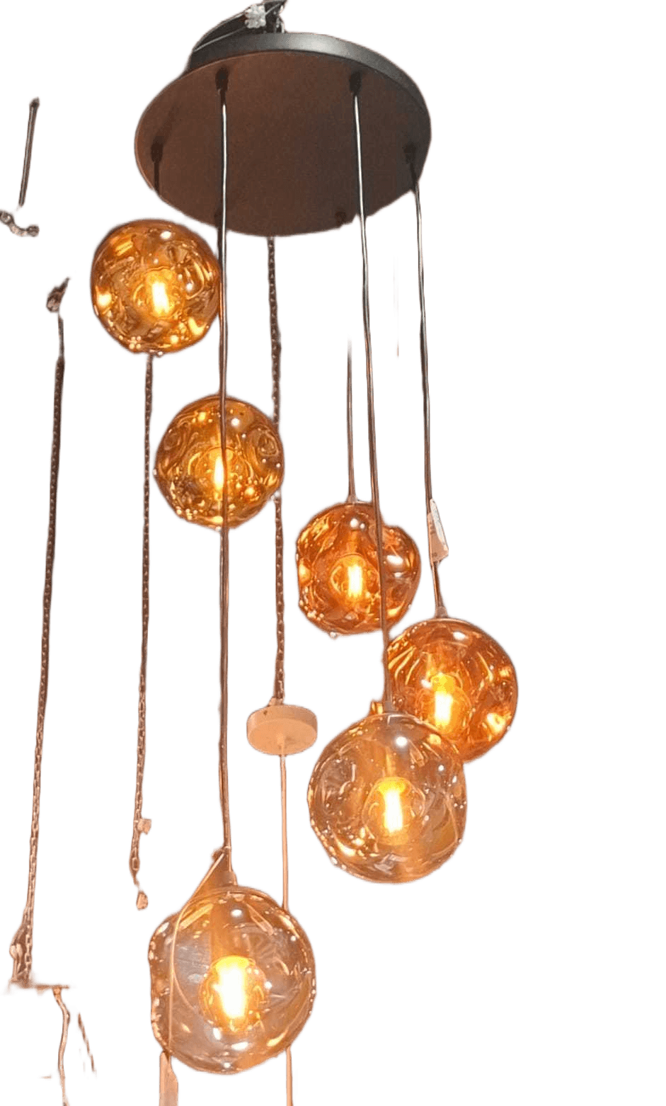 Round Base - Pendant Lamp Wit 6 Lights + Lights Bulbs 8464 X 6