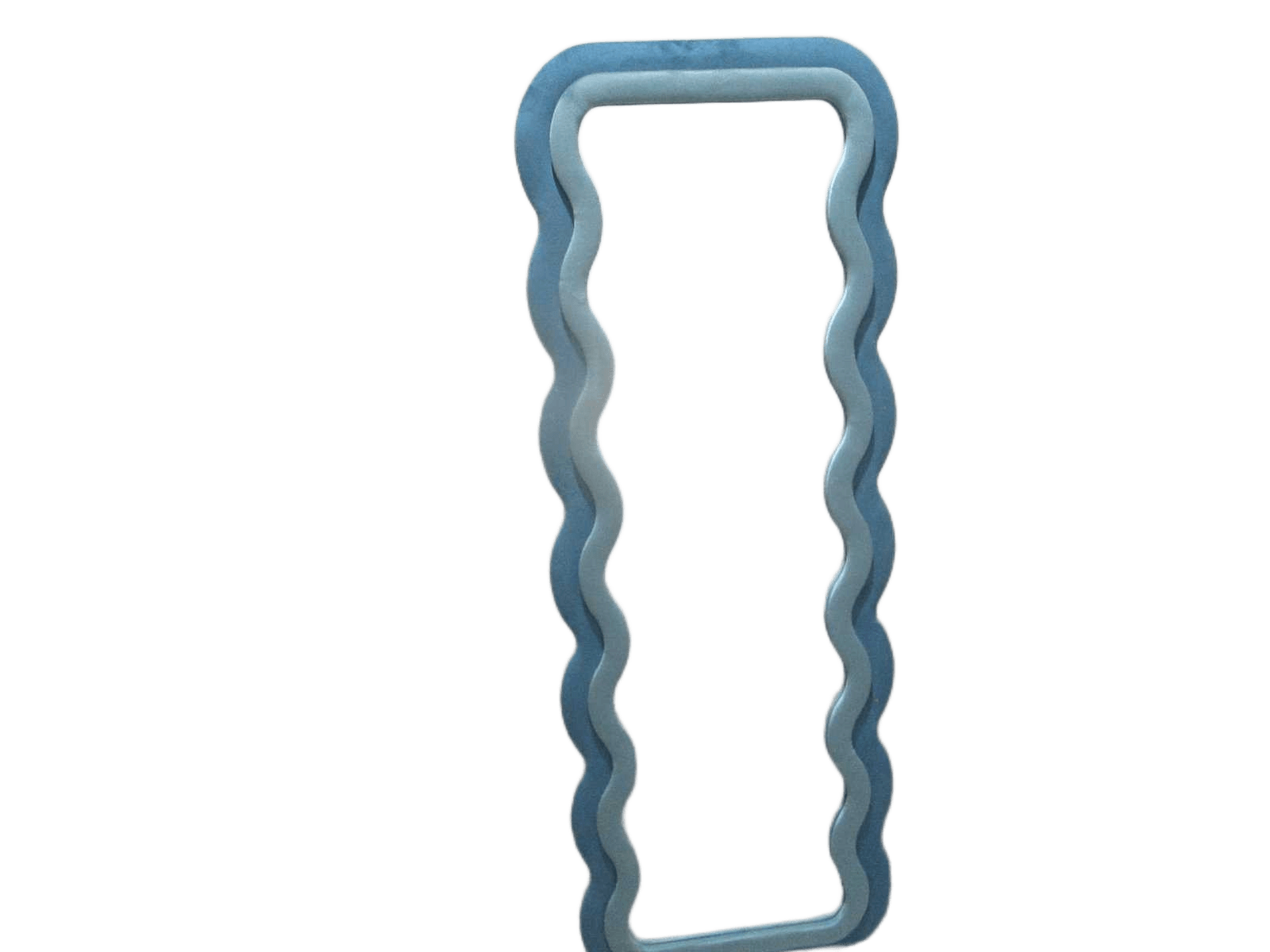 Mirror, Full-Length Bi-Color 3mm Mirror, Lint Fabric Contour Iron Feet Hlr-58 Turquoise/ Hcy-59 Blue 60*165