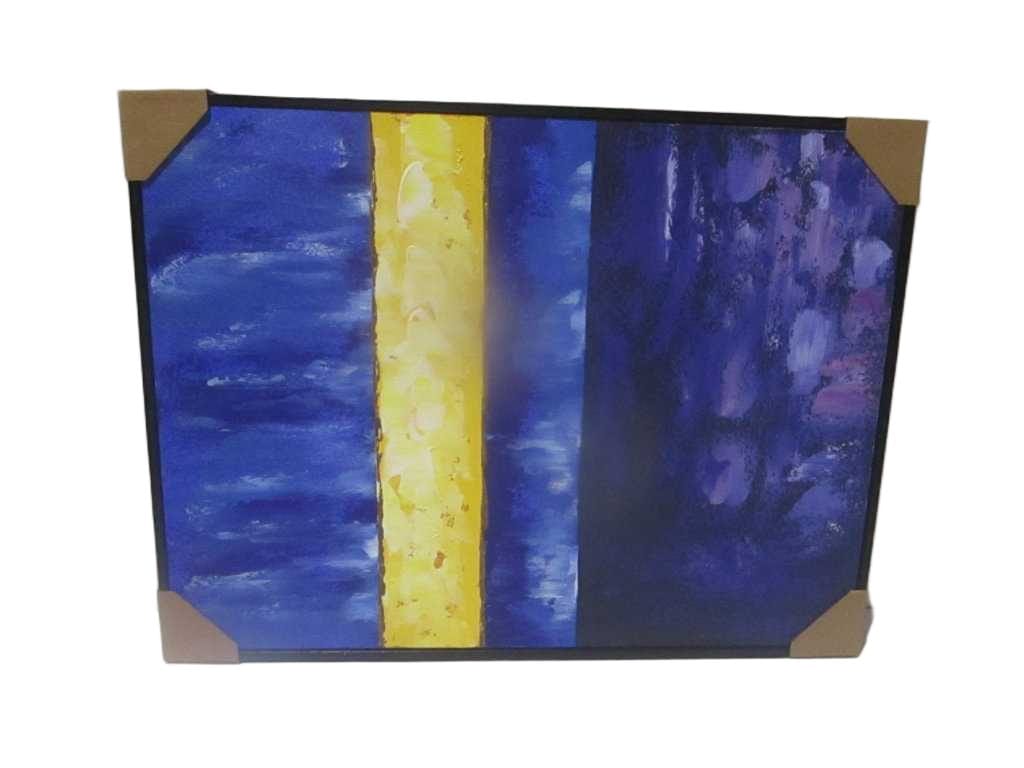 Painting Hand-Made , Ps Frame, Wood-Effect Back: Wood 60*80