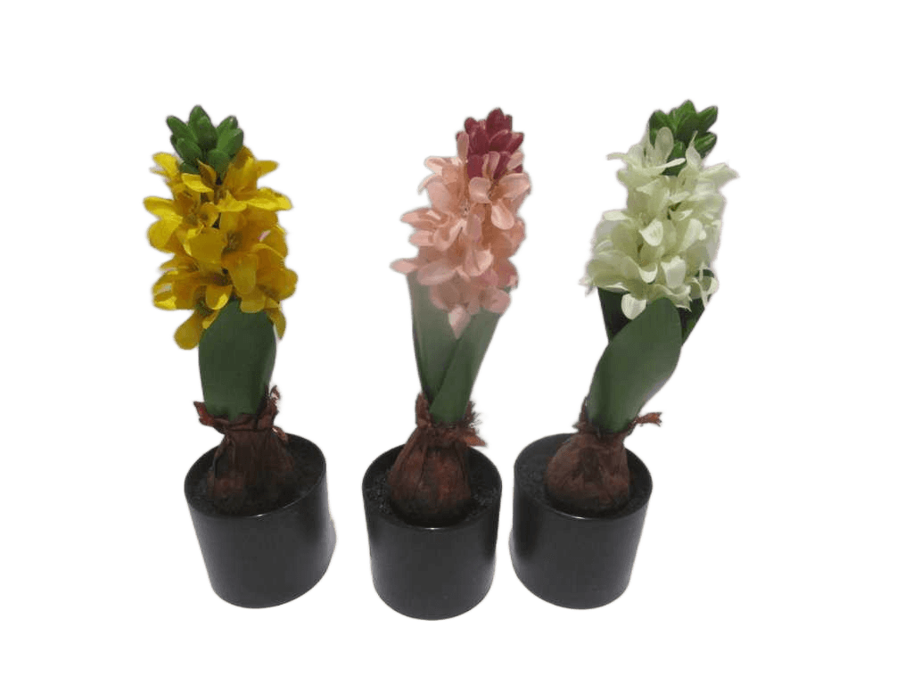 Artificial Flower 29cm Hyacinth Bonsai 3 Ass. : Pink -4pcs Yellow -4pcs White -4pcs 54*41*57cm