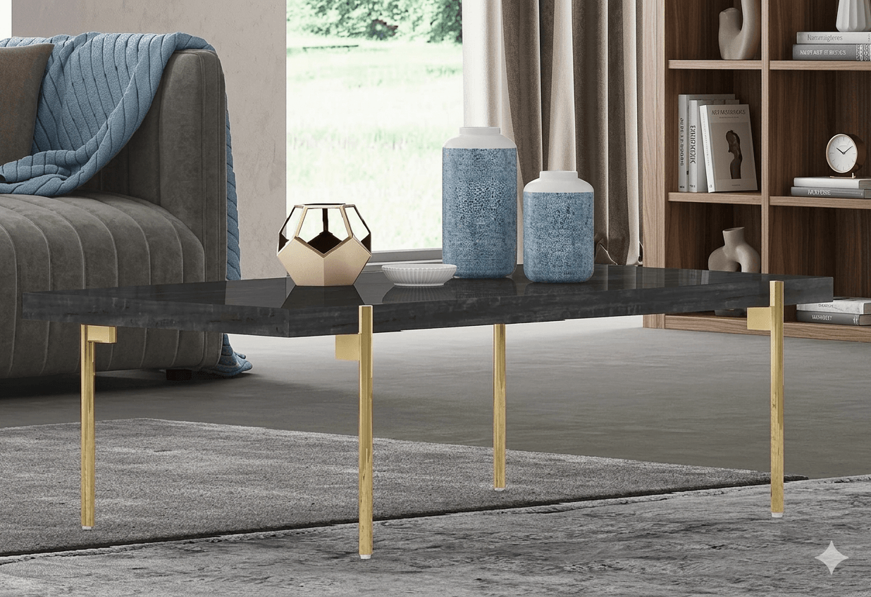 Coffee Table Grey Angley(8273-4 Hg)+titanium Gold1300x700x400 2cl=