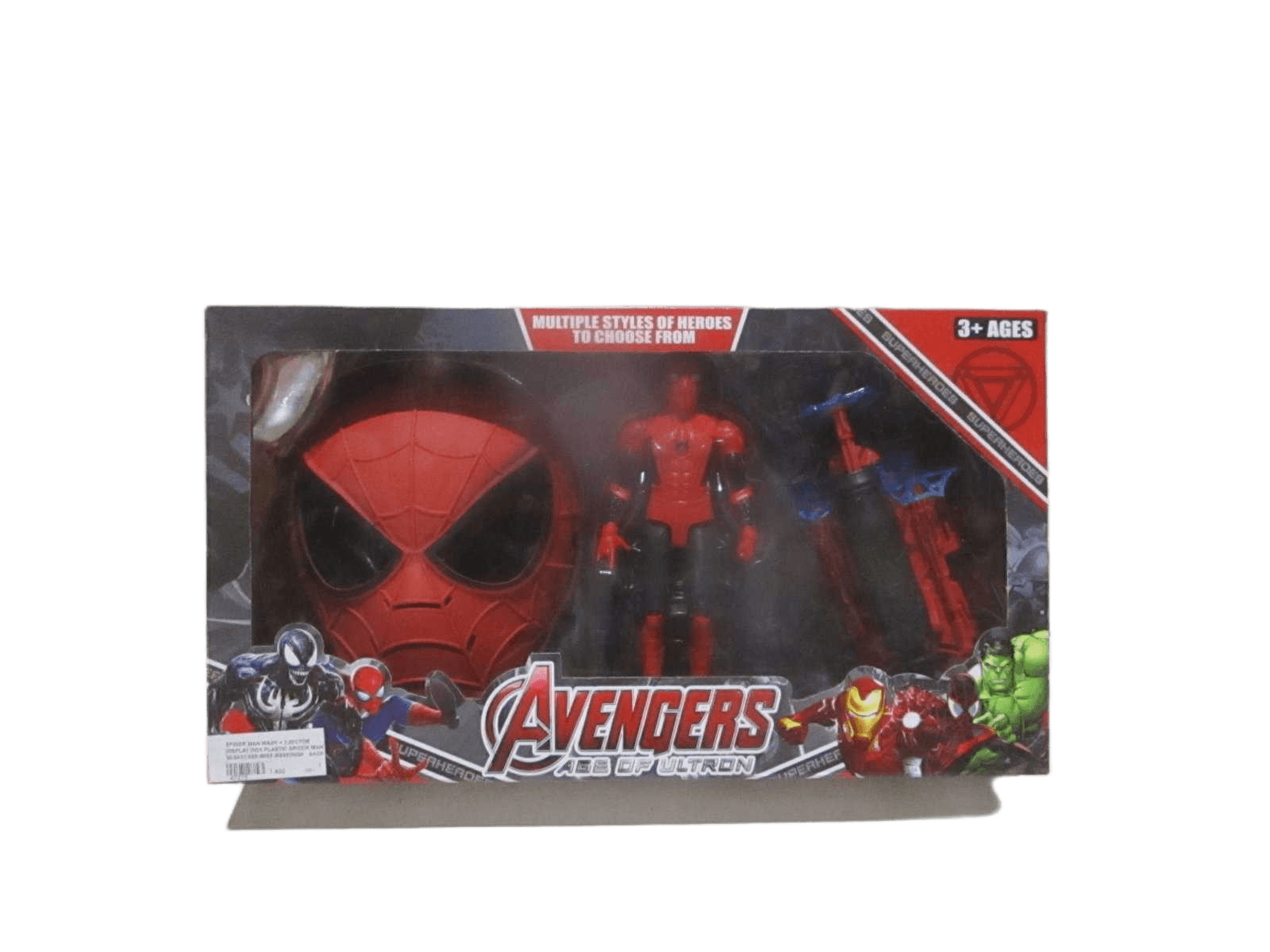 Spider Man Mask + Ejector Display Box Plastic Spider Man 38.5x21.5x8