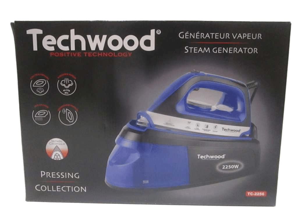 Steam Generator Permanent Filling - Continuous Steam Indicator Light Ready In 45 Seconds Ceramic Soleplate Vertical Steaming Tank Capacity 1200 Ml Anti-Limescale - Anti-Drip Steam Flow 40-55 G/M Power 2000 - 2250w