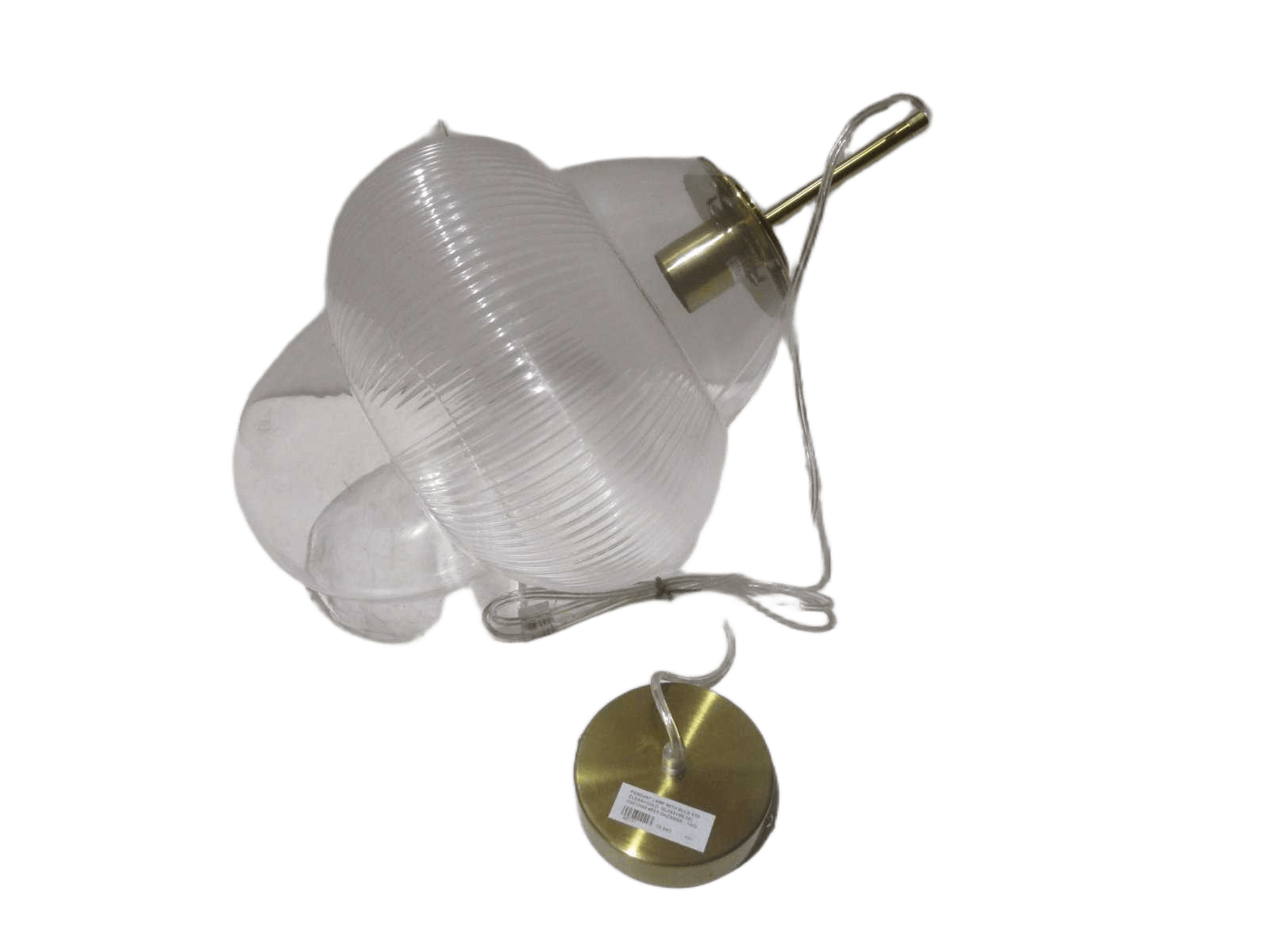 Pendant Lamp With Bulb St64 Clear+gold Glass+metal D30*h160