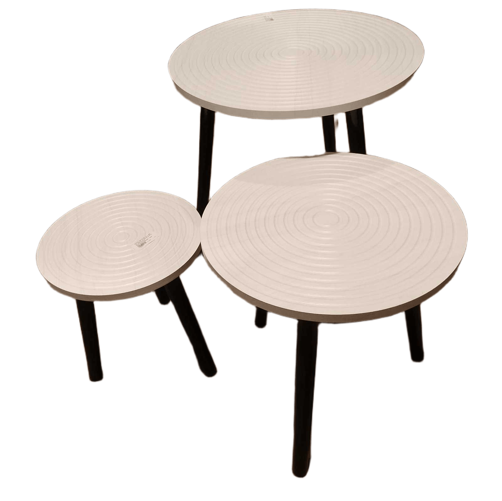 Coffee Tables Set Of 3 Mdf Top, Wood Leg White 30*30*30 40*40*40 50*50*50
