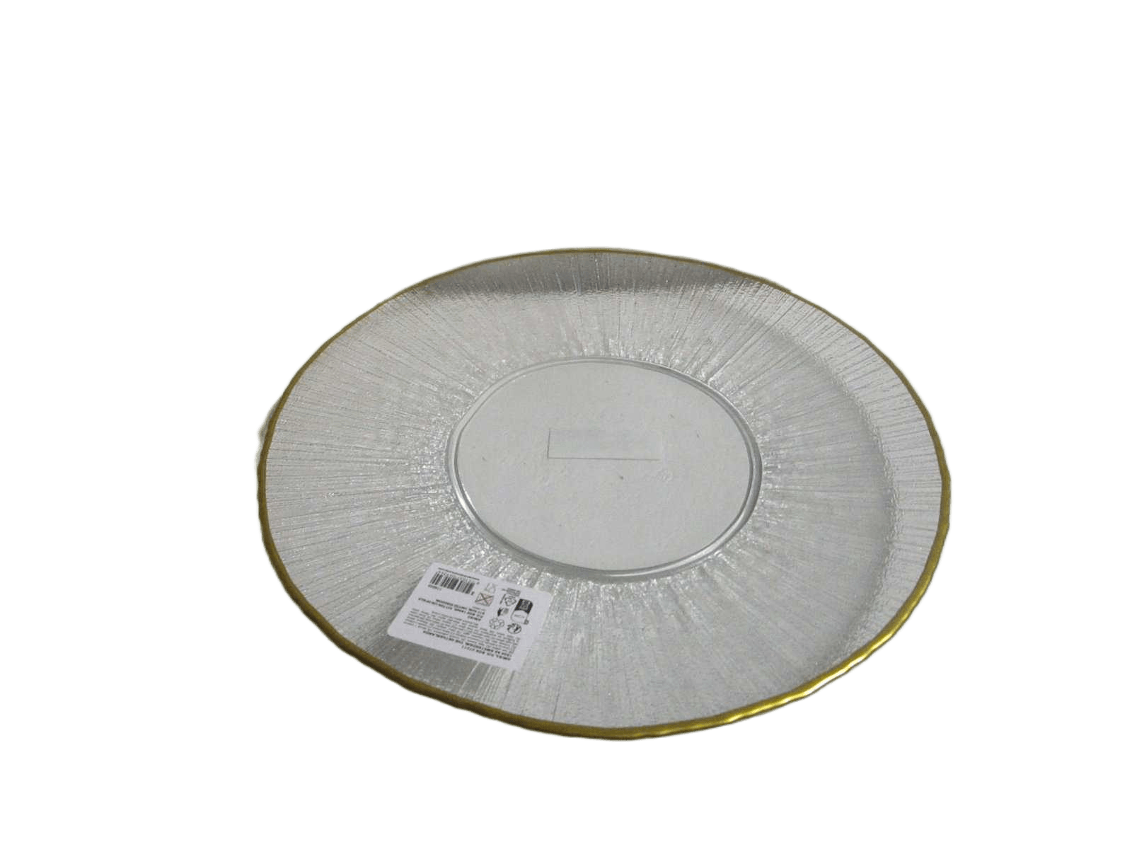 Plate Glass Dia 32cm Golden Ri