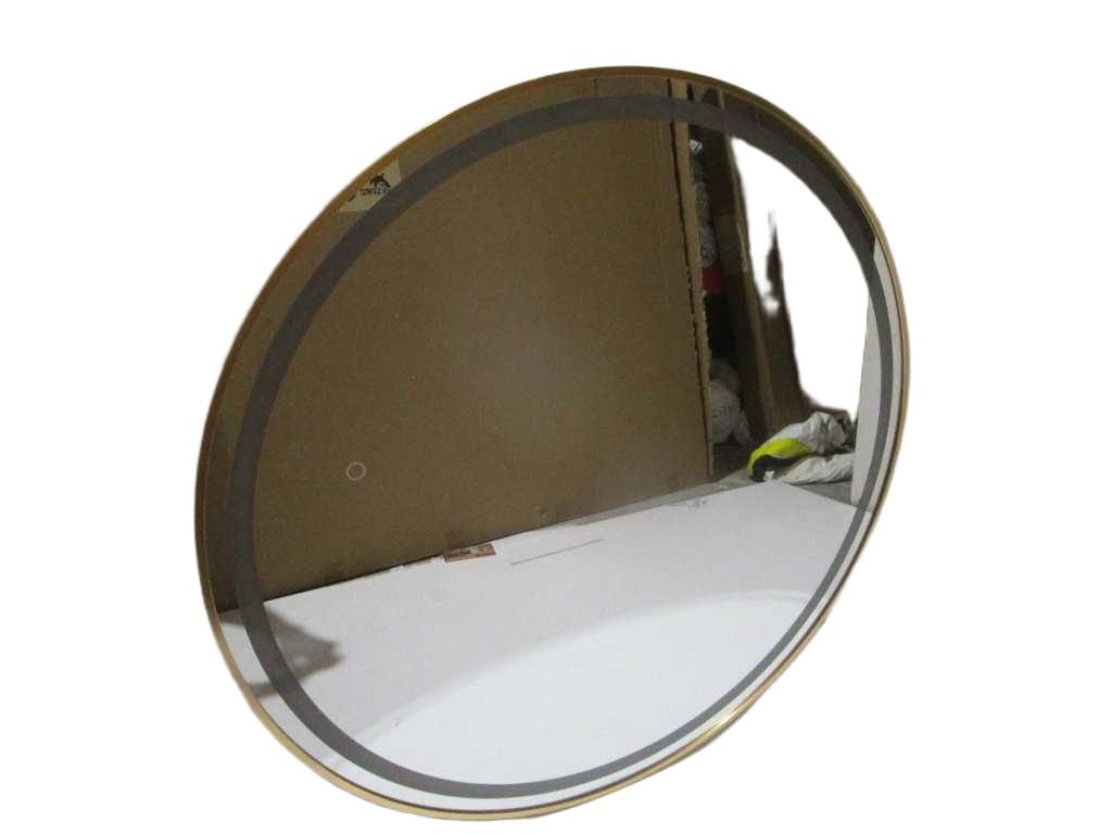 Mirror+alu Round Led Frame 3 Color Light Frame Thickness:4cm Mirror Thickness:3.6mm Packing:brown Box+foam Board Gold 100x100