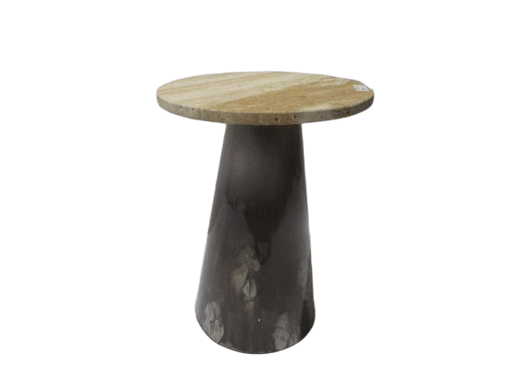 End Table Small Iron Base With Yellow Marble Top