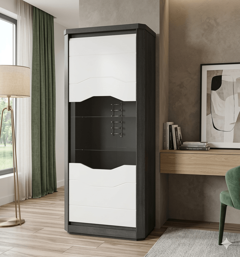 Glass Cabinet 1 Door With Led