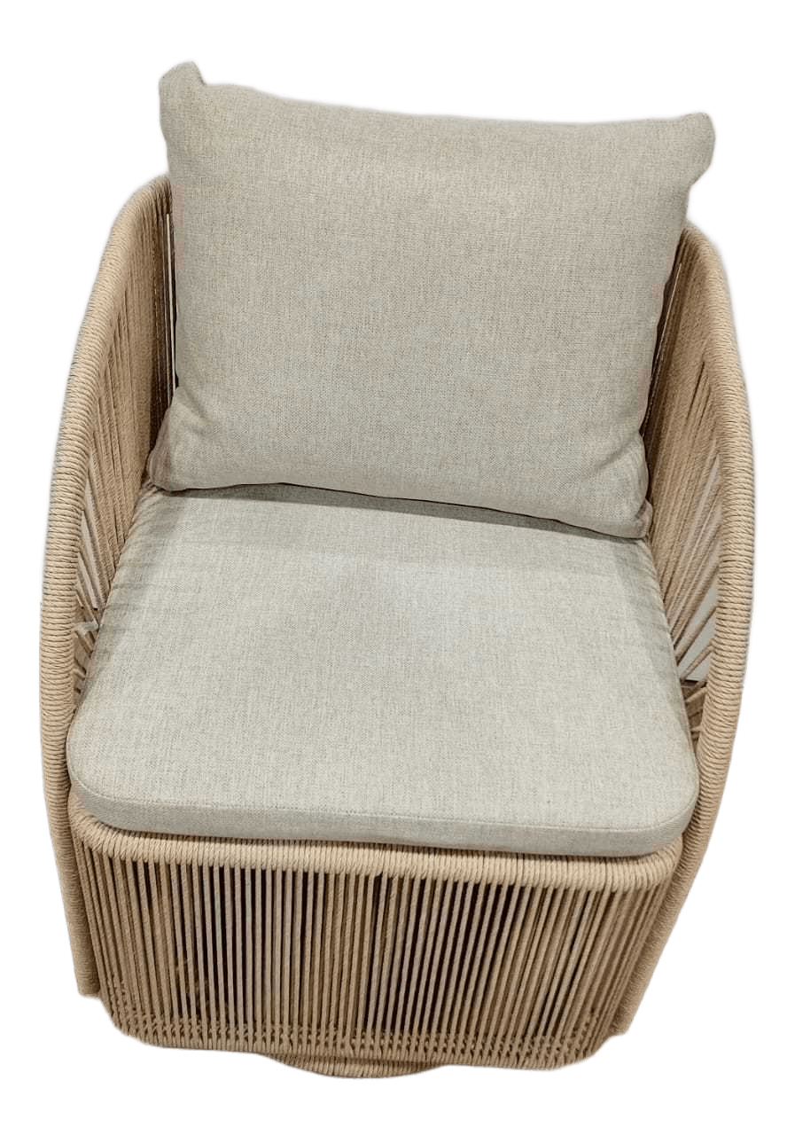 Chair Rotating Seat+back Cushion Steel Tube: 30x15x0.8mm Beige Pe 001bnw Fabric Mh-1481-D W61xd65xh78cm