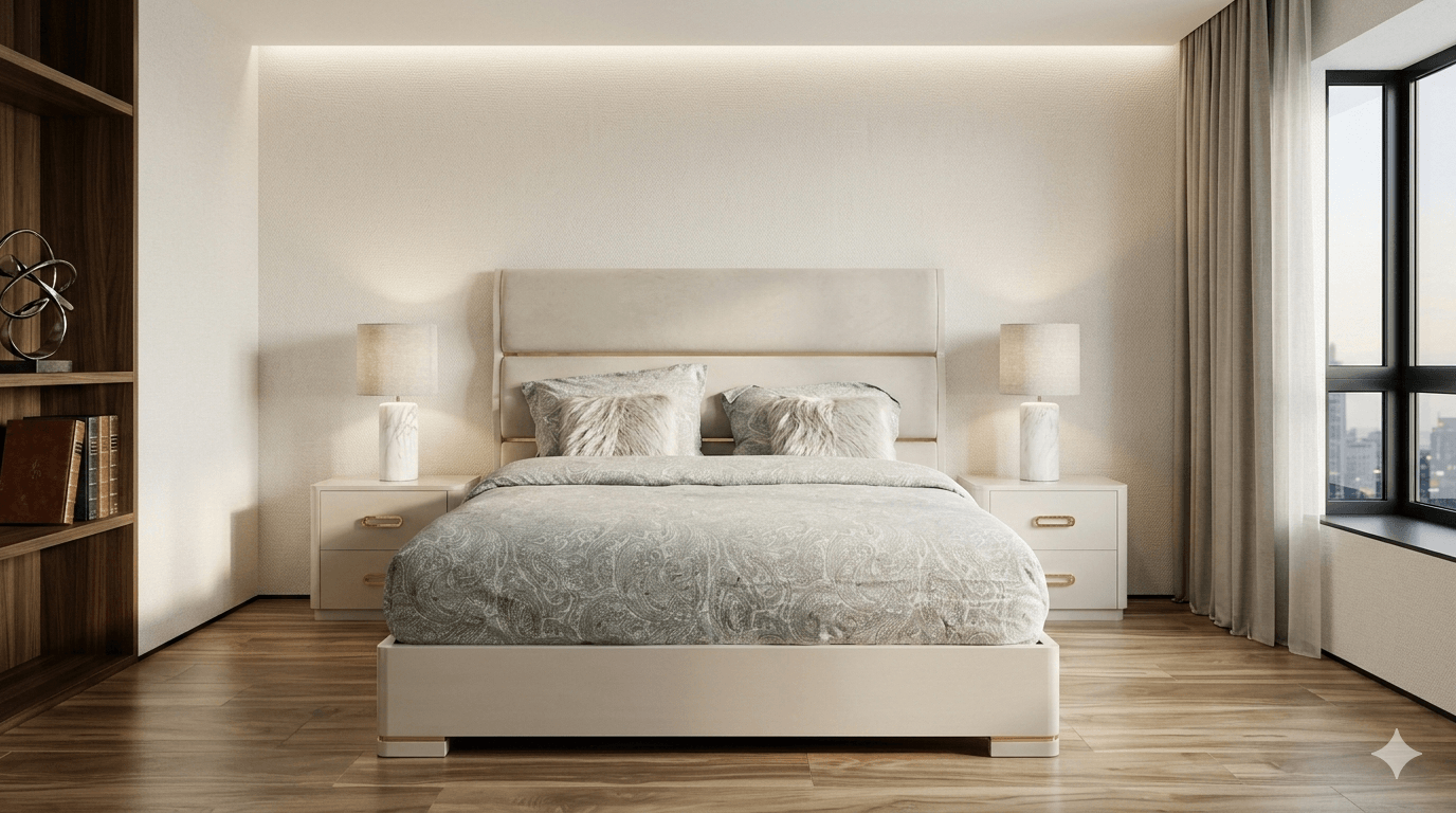 Bed 1.8m 1945*2150*1400 Night-Stand*2 600*400*500 Dresser With Mirror And Stool 1500*450*1580 10cl=