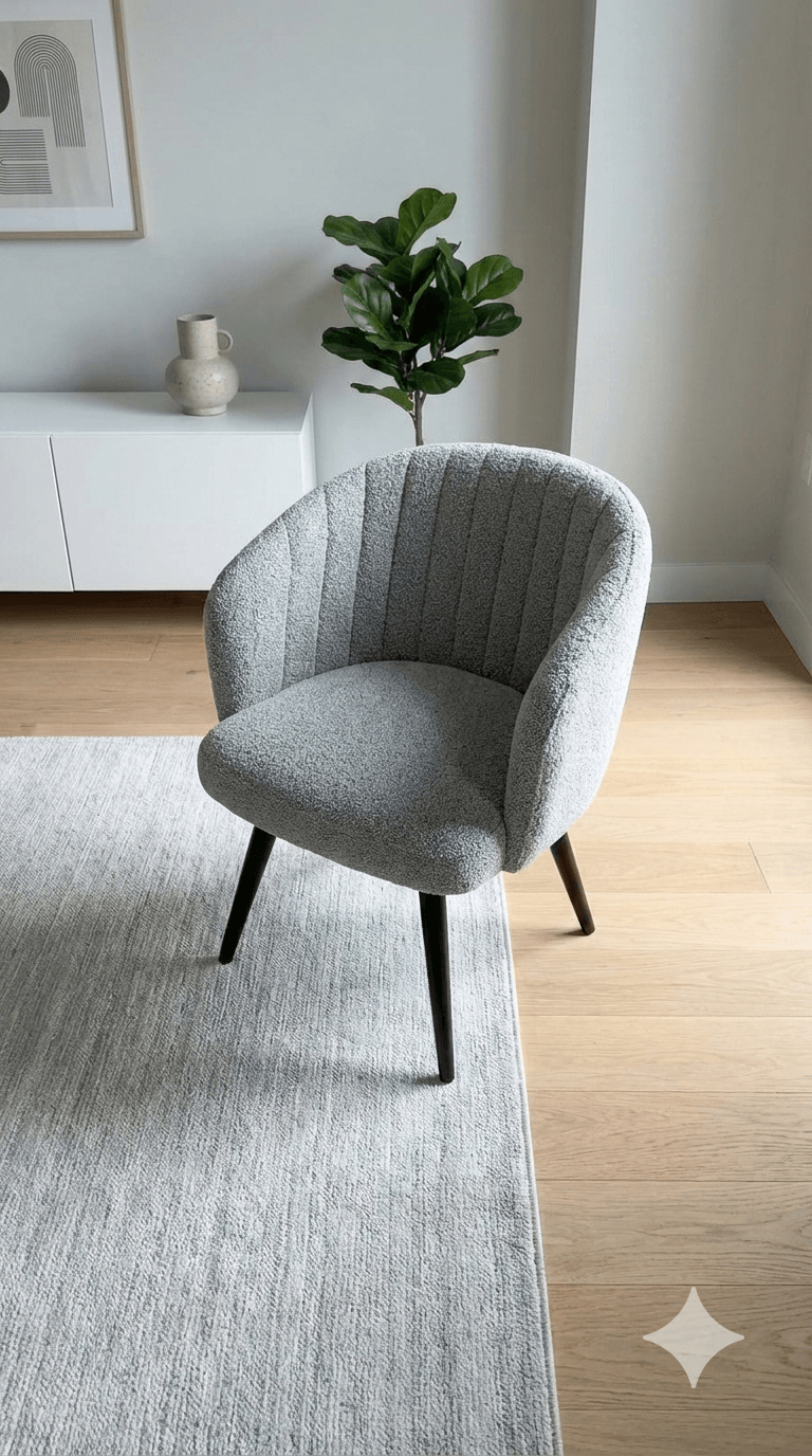 Chair Kaka Fabric Grey , Sponge Cushion,metal Leg Black Powder Coating,kd62x63x80