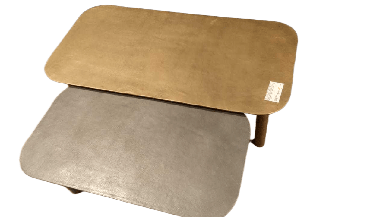 Set Of 2 Coffe Table Top & Legs Colour Antique Brass - Small Table Top And Legs Zinc Legs Same As Item 9138