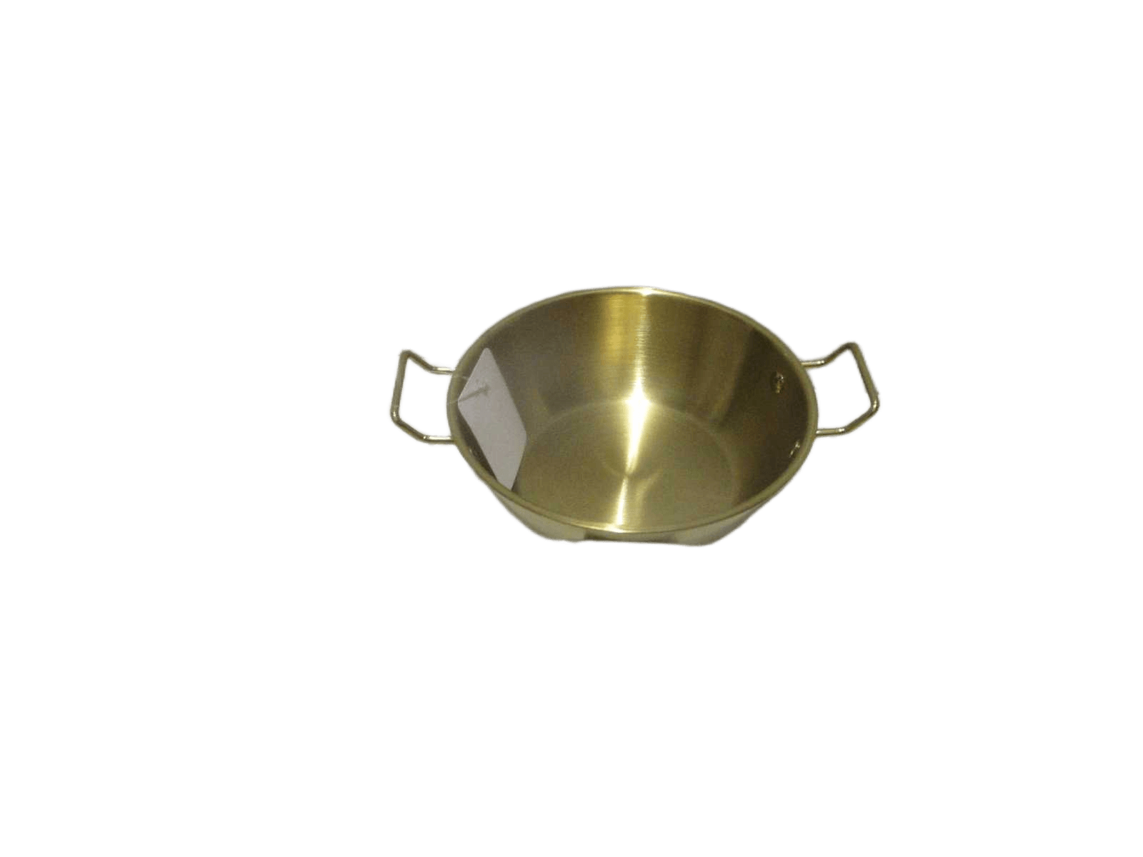 Bowl With 2 Ears Handle 201 Inox,chrome Hanging Tag+opp Bag Gold Matt Dia 17cm*6.3
