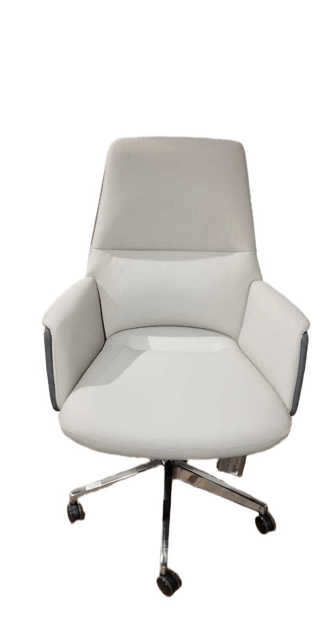 Office Chair Back:dk Grey+face: Lt.grey 270-42+270-36 Pu Leather,alu Alloy Base 73x104x68