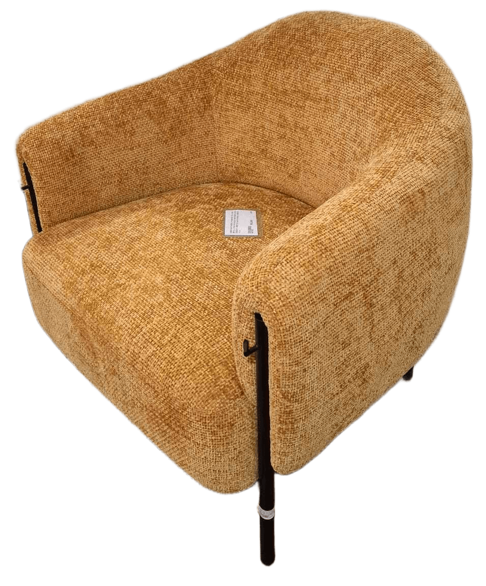Armchair Fabric Pumpkin Yellow Metal Legs Kd Black 85x79x80 Cat4 G0502011