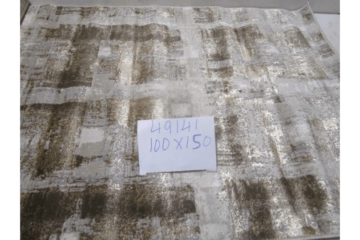 Carpet 100x150 Shiny Shrink Polyester + Pp 2,200 Gsm 604,000 Pts 8mm Pile Hight Beige/Brown