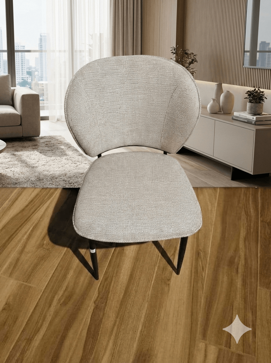 Dining Chair Black Metal Feet Uf925-09 Light Grey 51.5*49*84