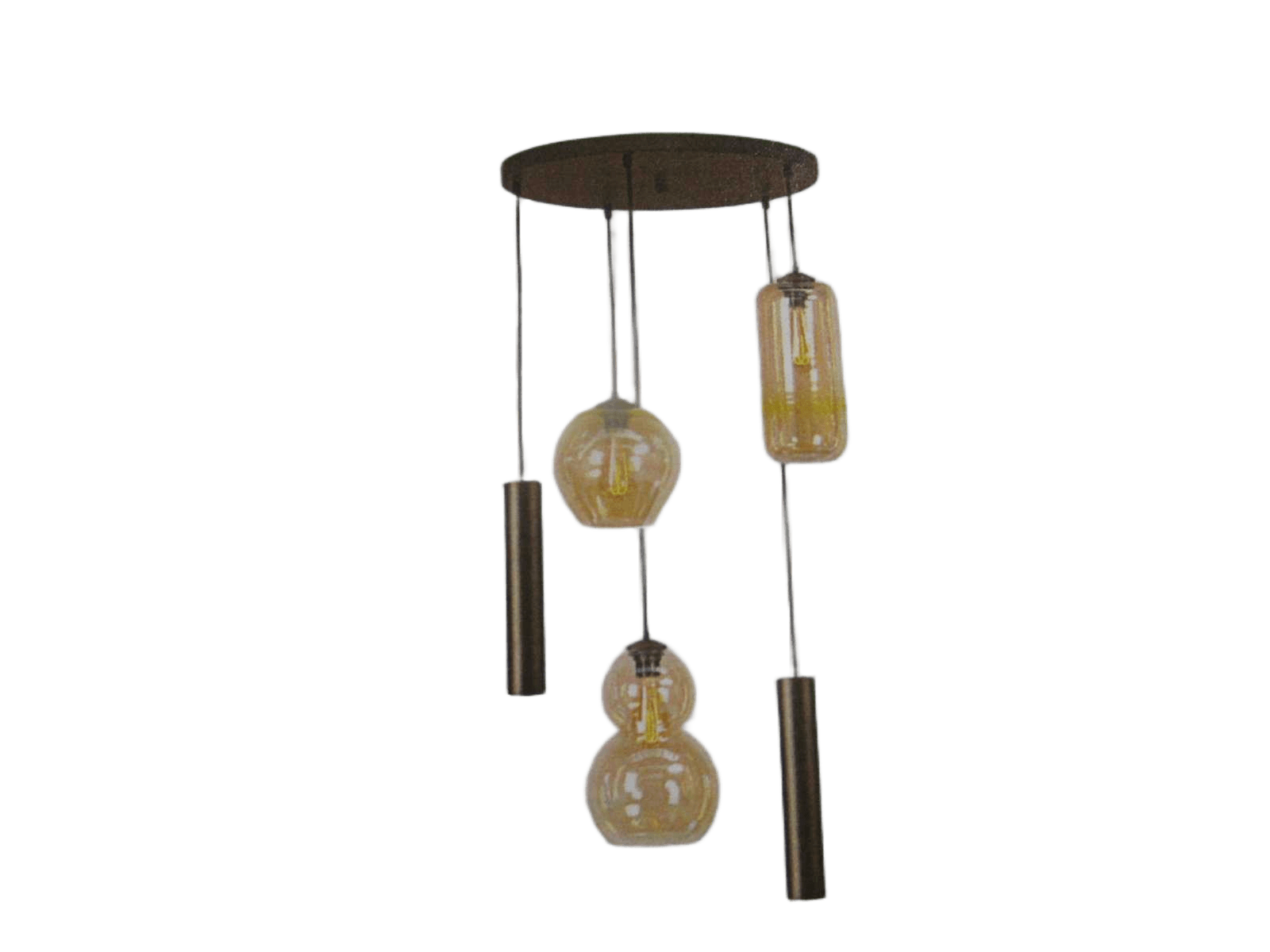 Hl Quinto 5-Light Cacao Base Dia50cm 3x Quinto -15 Cacao + 2x Run -15 Cacao - Included Bulb Slx023960205 X3 Mld49w36dgu10 X2 Amber Glass - Bronze