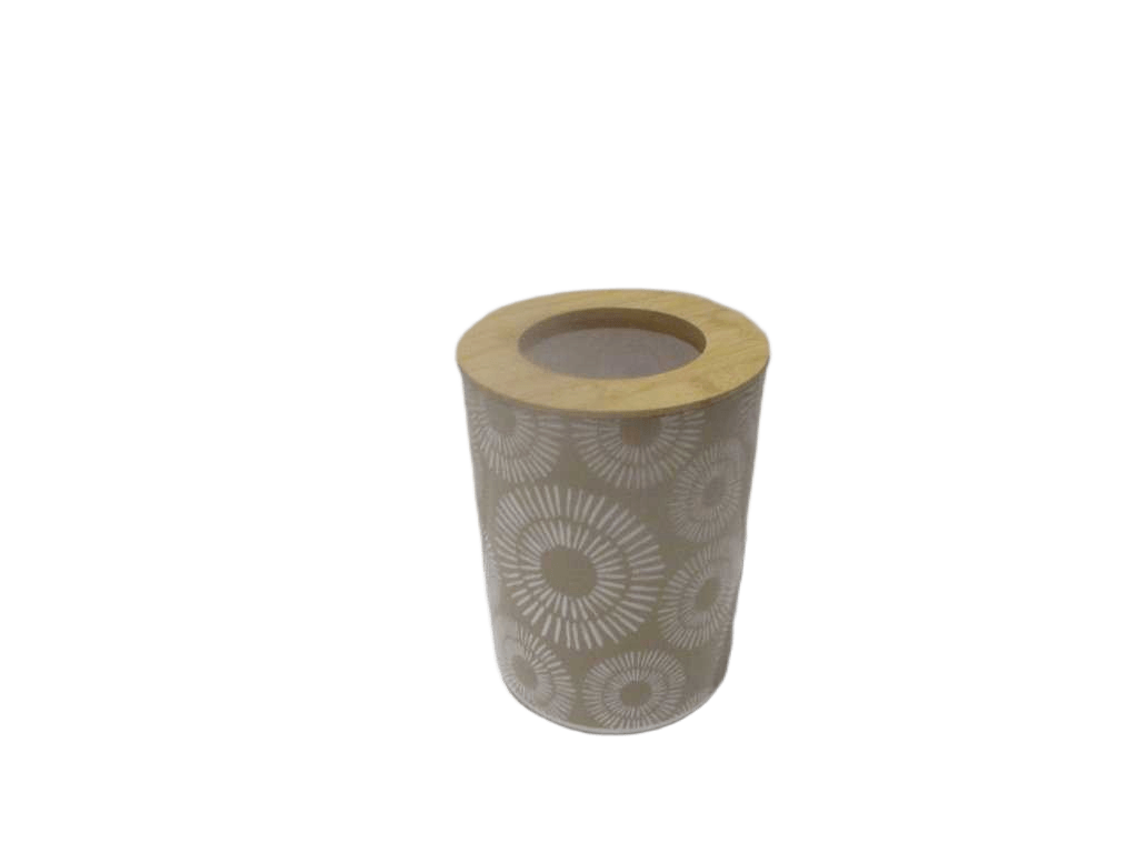 Dustbin Pp Imprimee Avec Couvercle Bambou 5l - Ethnic Spirals