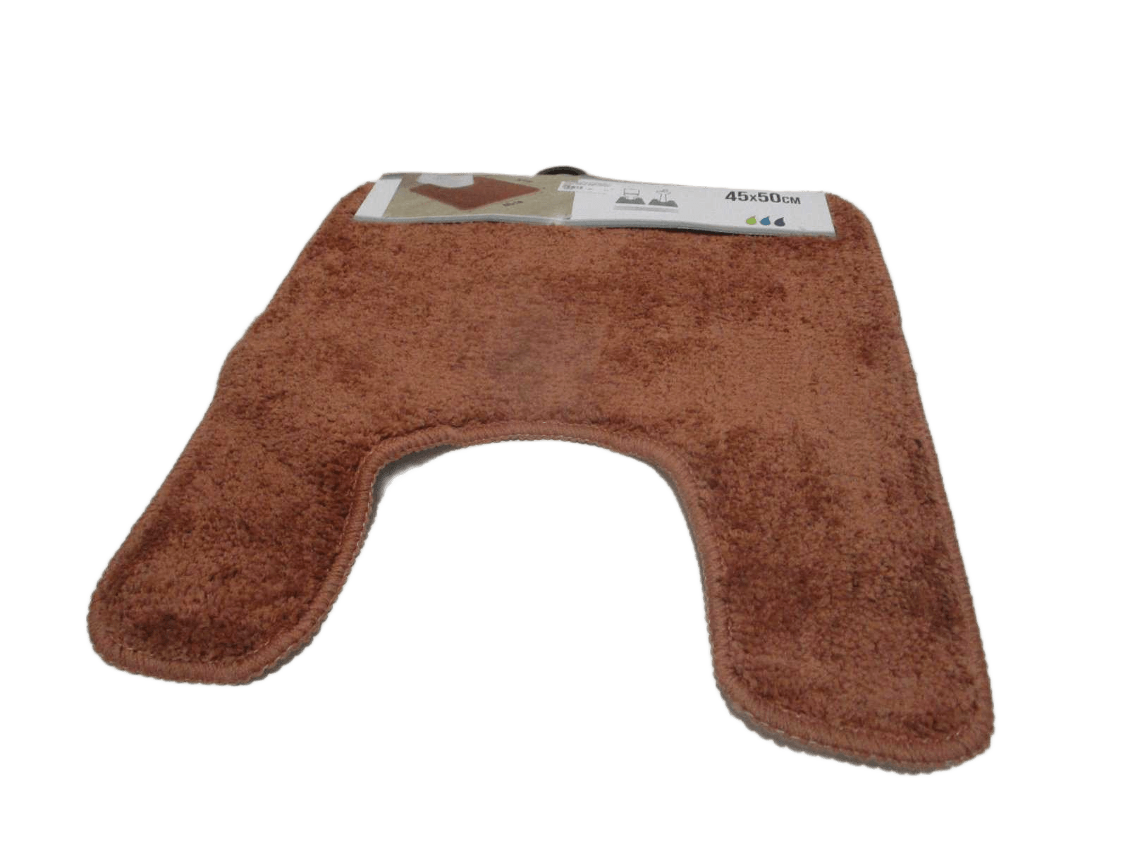 Bathmat Tapis Contour Wc Microfibre 45x50 Cm Dessous Latex - Cuivre