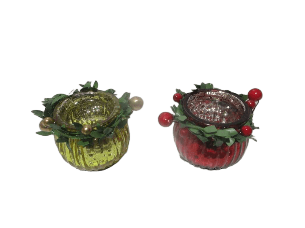 Wreath Candle Holder 6cm 3ass