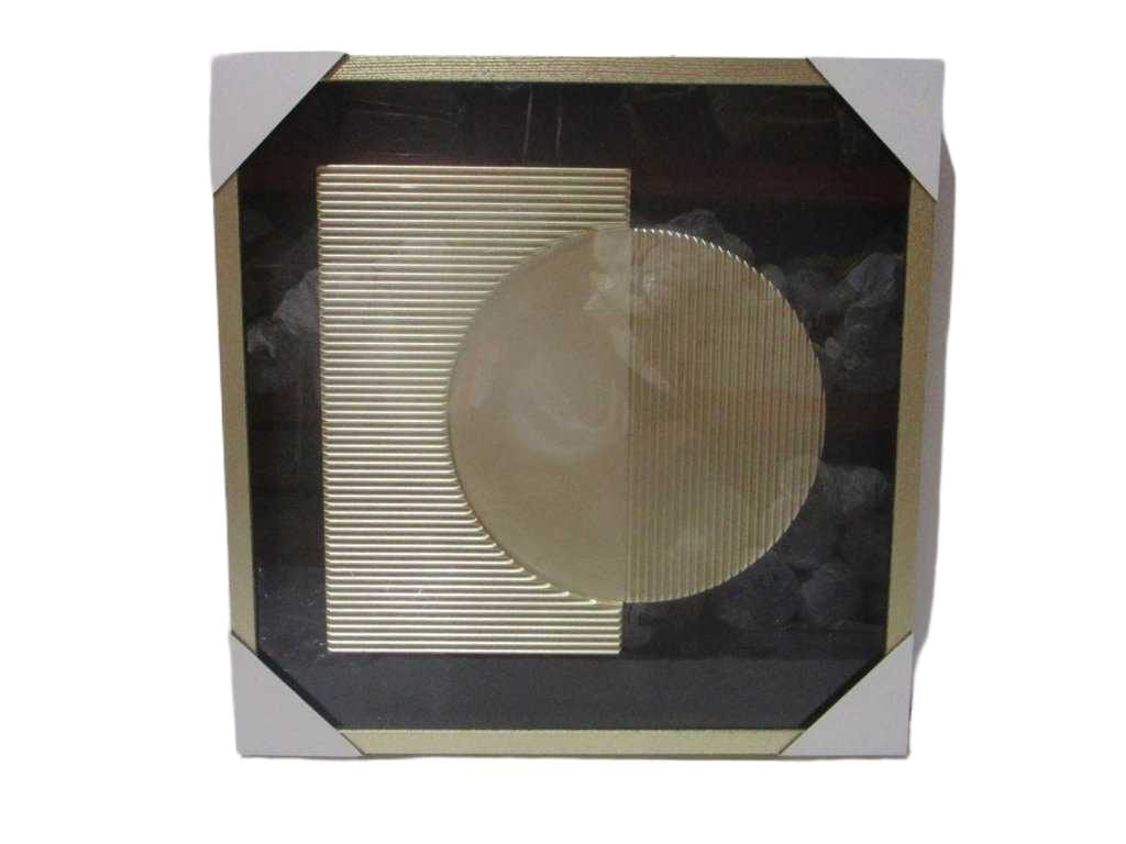 Tableau Gold Wood Frame, Leather Back Gold Frame 80x80