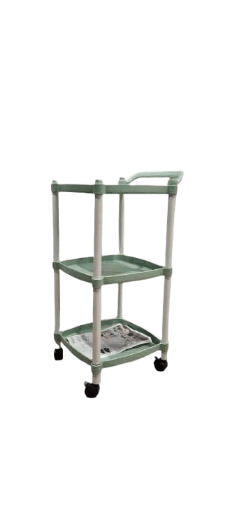 Cart Storage , 3 Level Pp+iron Green 33x33x70
