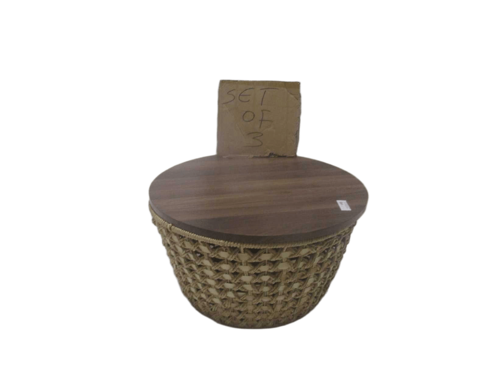 Coffee Tables Set Of 3 Mdf Top; Paper Cord 66*66*34 60*60*32 54*54*29
