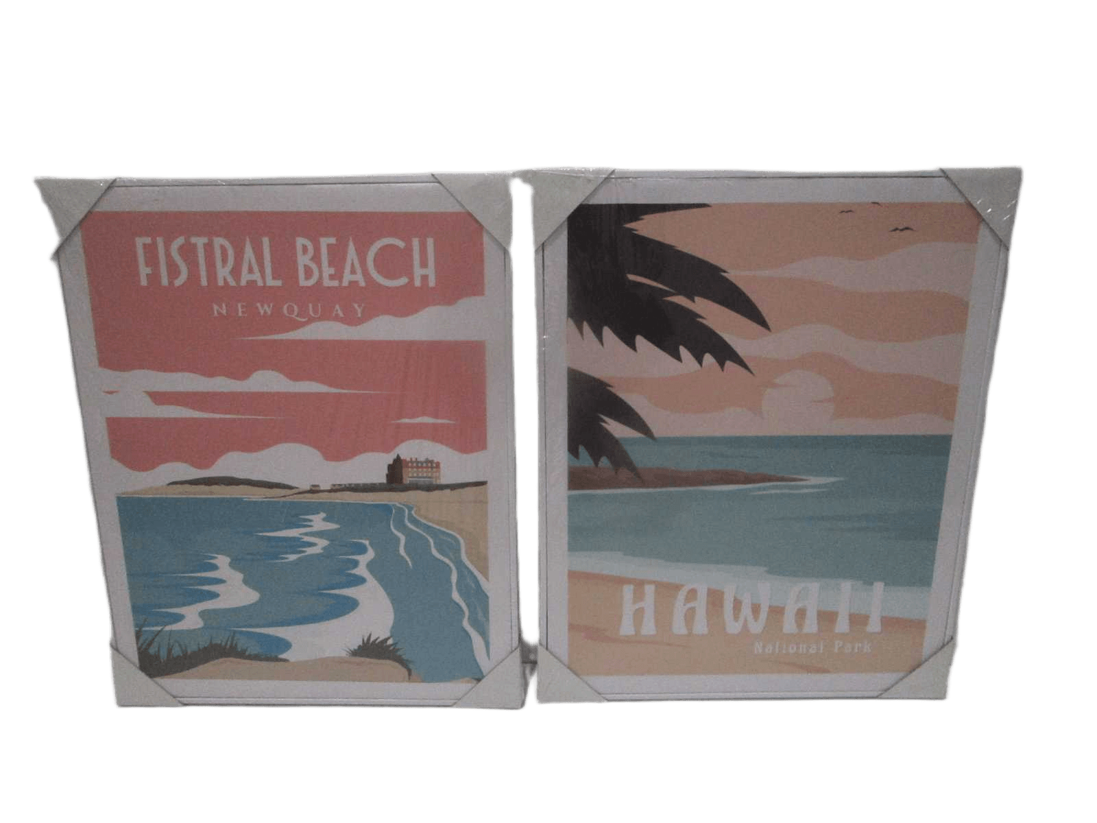 Canvas Printed 2 Assorted Wifh Mdf Back And Plastic Frame Hawai