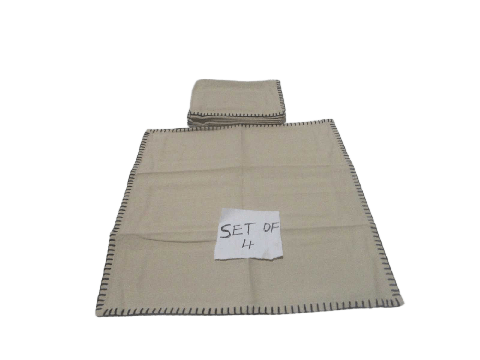 Set Of 4 Napkin 100% Cotton 160 Gsm Bordure Blanket Steach With Card Board 40x40 Dark