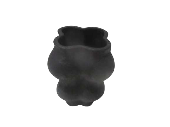 Vase Small Pottery Black 15x15x22 Cm