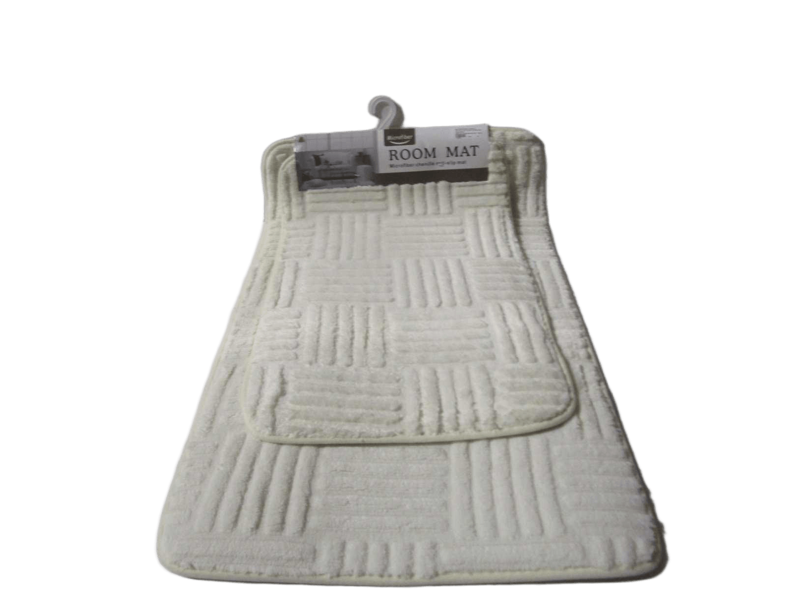 Mat Microfiber Chenille Anti-Slip Set Of 2pc 0.8cm Whie 40x60 50x80