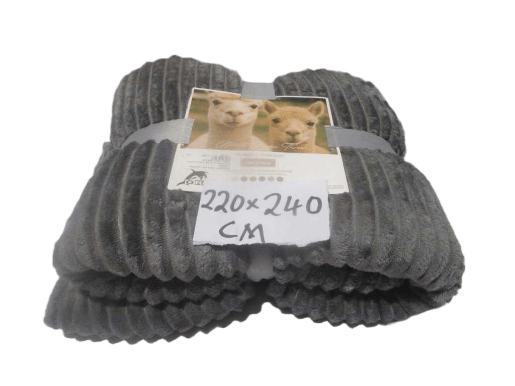 Blanket, 100% Polyester, 220gsm Packing: Color Card+cord Dark Grey 220*240