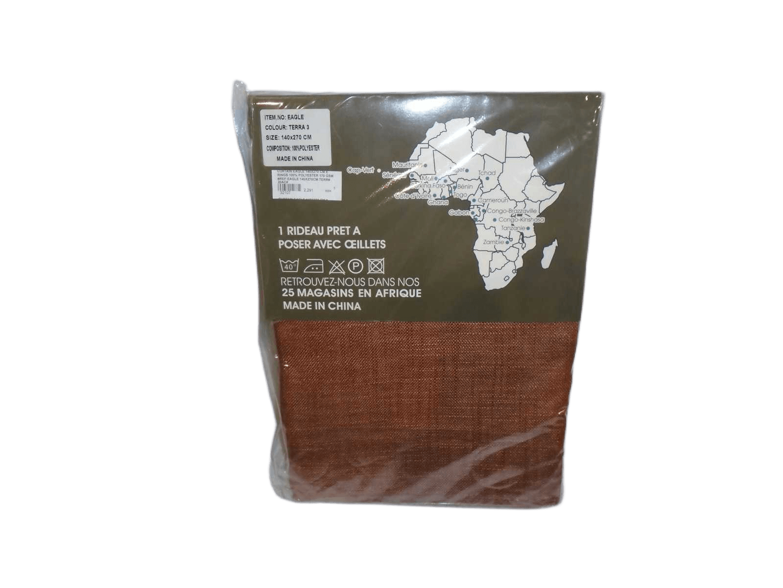 Curtain Eagle 140x270 Cm 8 Rings 100% Polyester 170 Gsm