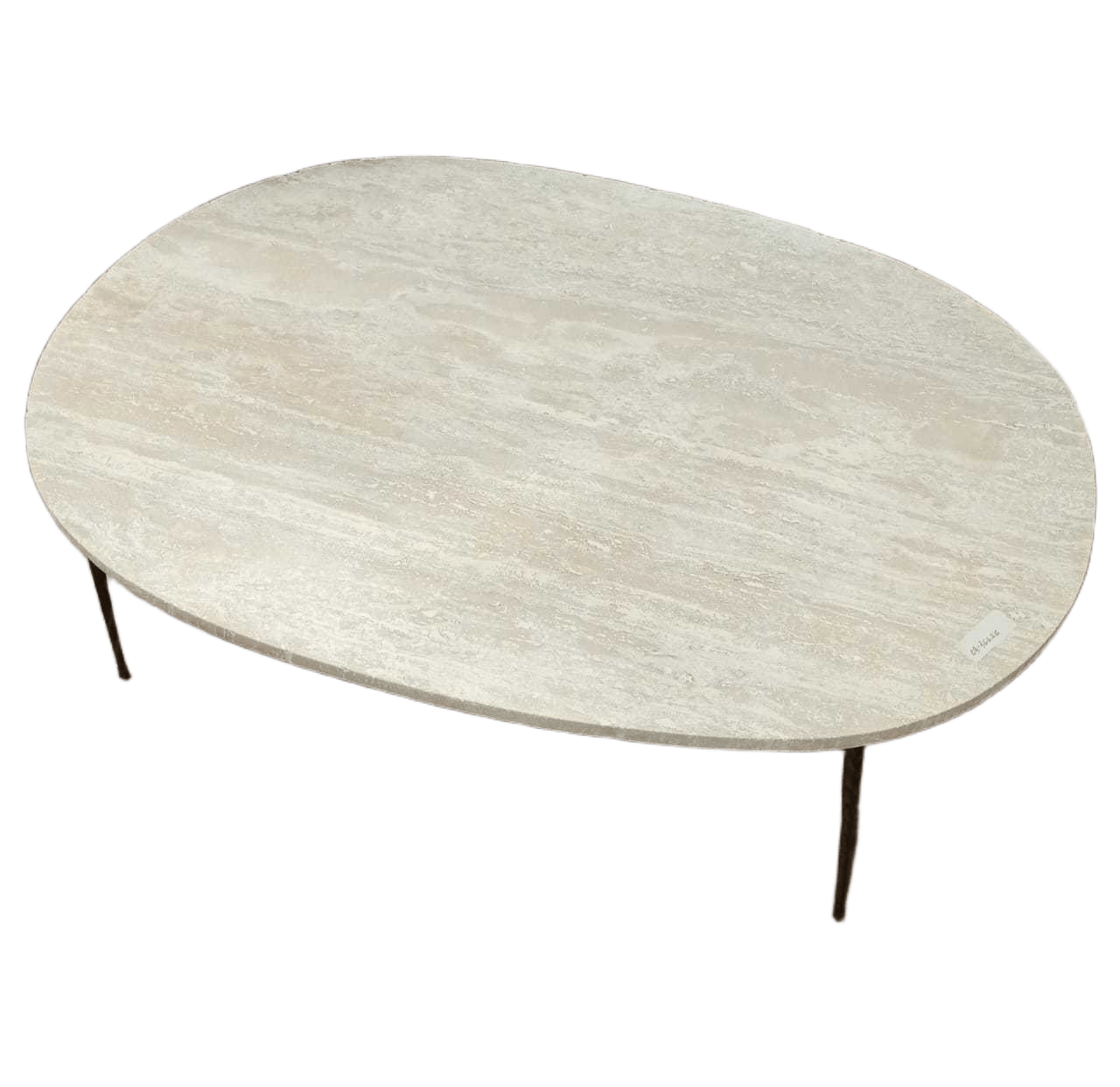 Coffee Table Michael Iron Legs Sand Stone+metal White Sand Stone Half Filled 100x70x35