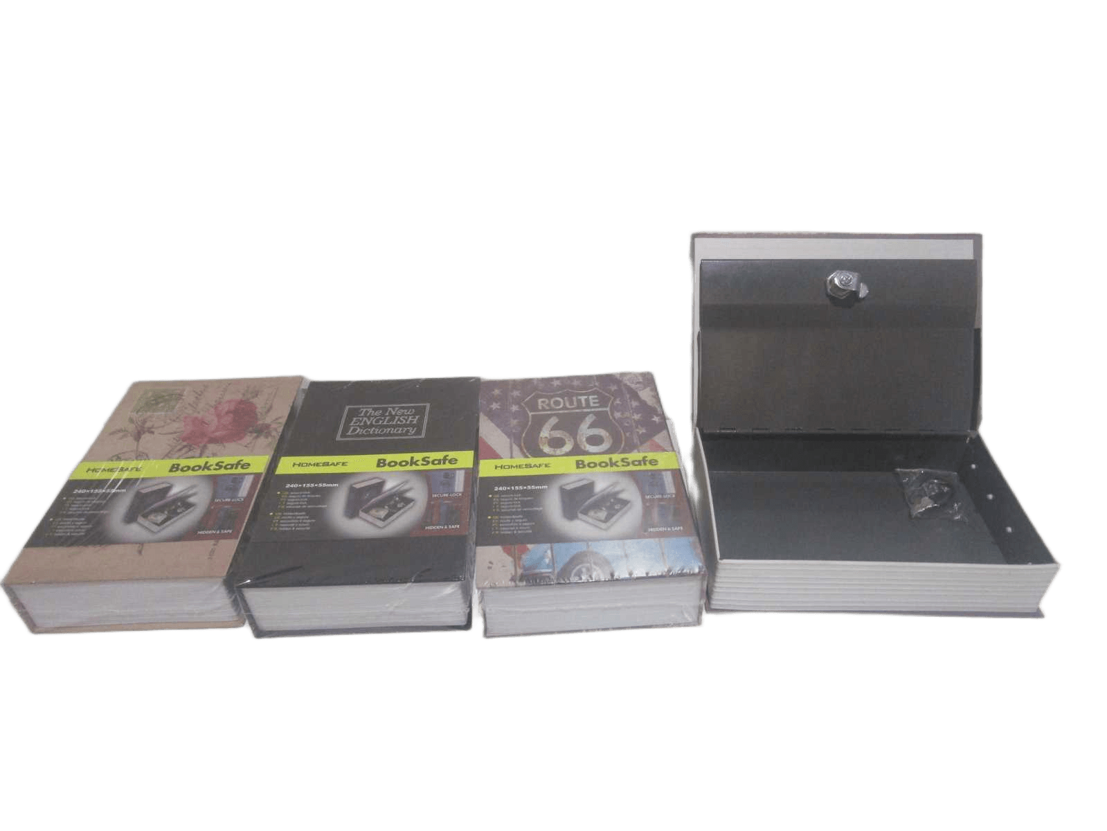 Booksafe Iron+plastic 820g 2 Keys Packing Blister 4colors/Black/Red/Blue/Yellow Mix Color 240*155*55mm Thickness=8mm 1cl=