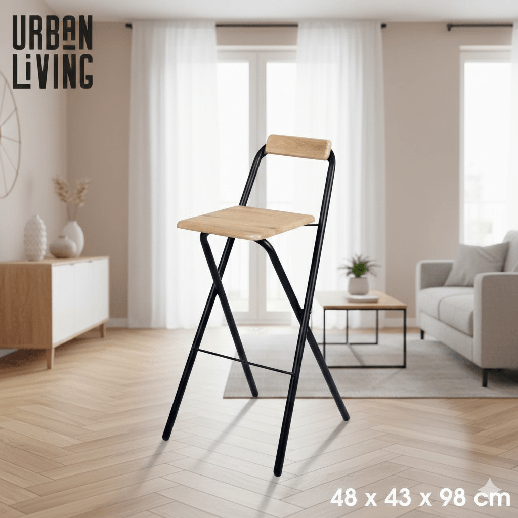 Dock Foldable Bar Stool With Backrest 48x43xh98cm