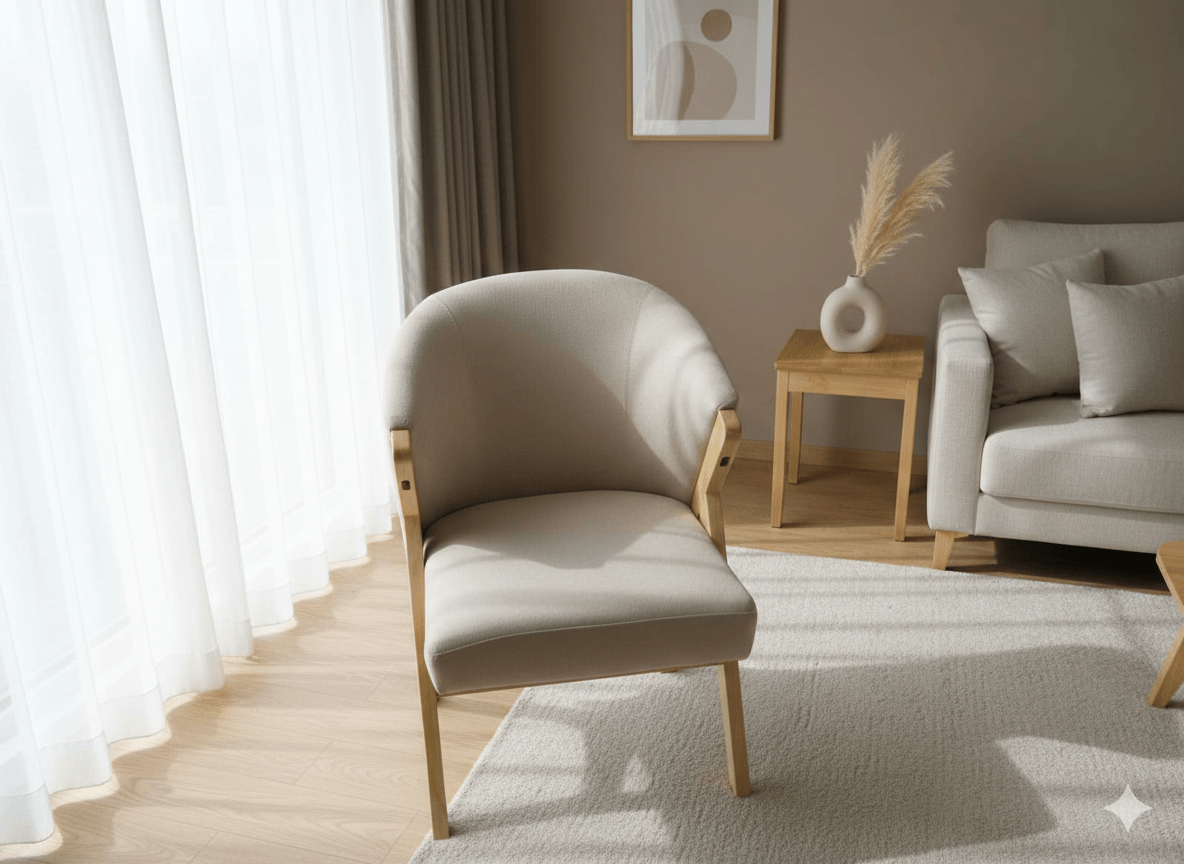 Chair Wood Frame Velvetcl21017-6 Taupe57*54*75