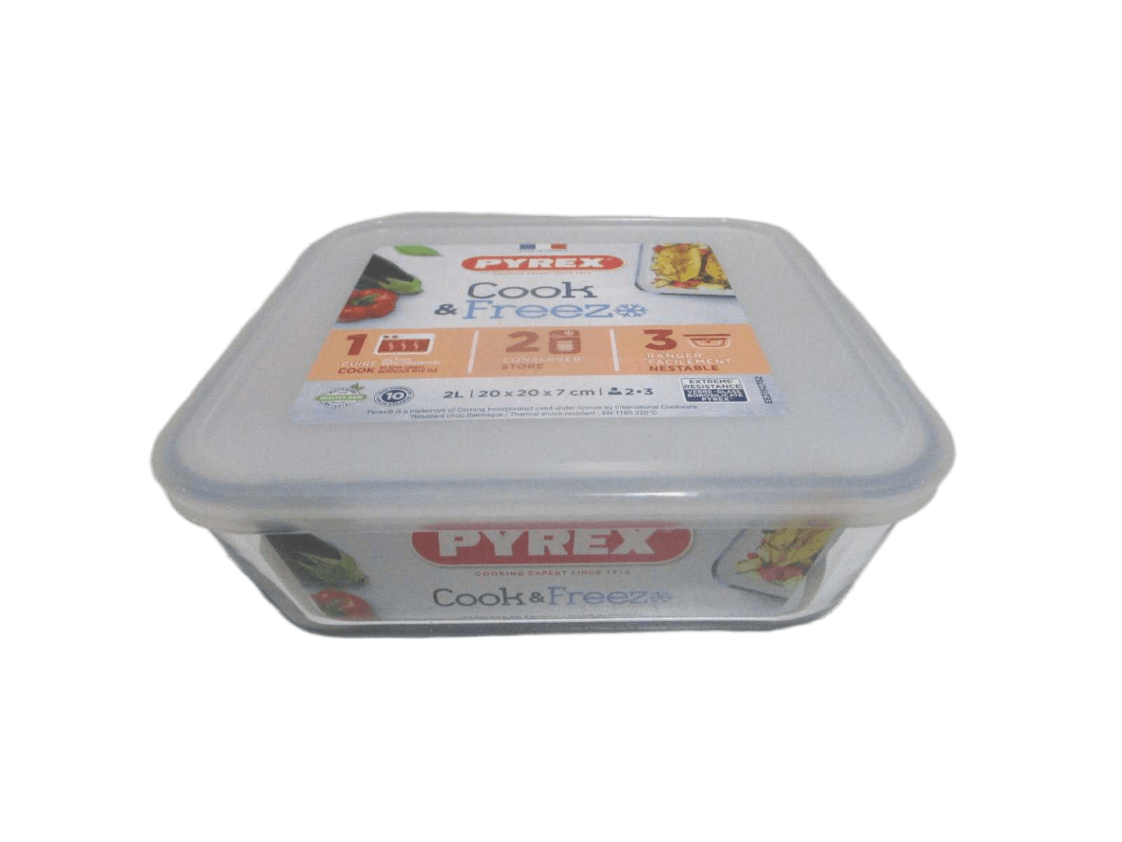 Storage Dish Square With Lid 20x20x7cm