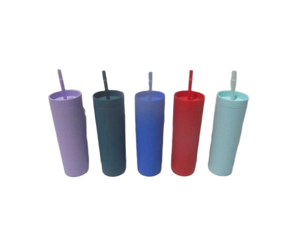 Coffee Cup With Straw Ps Bubble Bag Packing Blue Green Purple Orange Dark Green Ass 500ml