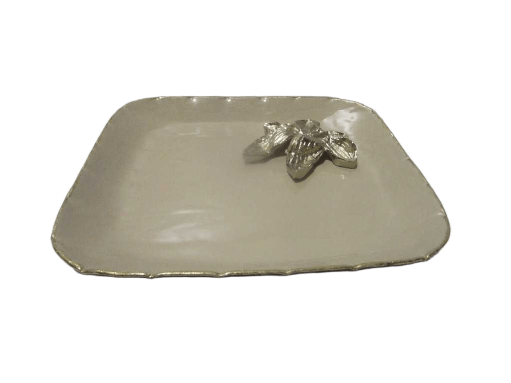 Plate Square Iron Alluminium Champagne Insert